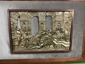 QUADRO BASSORILIEVO VINTAGE IN PELTRO ARTISTA MAURIZIO TREZZA - Foto 1 di 8
