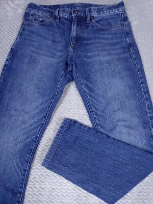 Pantalones de mezclilla Brooks Brothers 116 calce ajustado real para hombre 30x28 rojo polar azul tobillo Foto 1 de 4