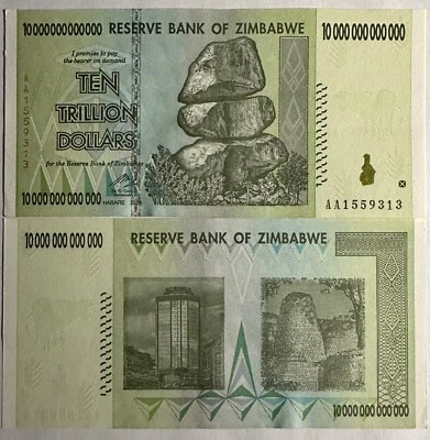 ZIMBABWE PICK 88 - 10 TRILLION DOLLARS - 2008 - AU - PICK AA - UV PASSED - Image 1 of 2
