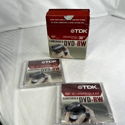 TDK Camcorder DVD-RW 1.4 GB 3 Pack ( only 2 available) Not Complete - Image 1 of 4
