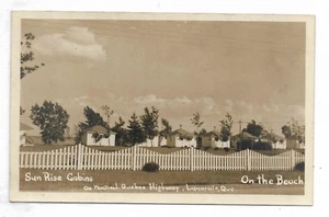 Lanoraie Quebec Postcard Sun Rise Cabins on the Beach Montreal Quebec Highway - Picture 1 of 2