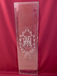 ANTIKE GLASSCHEIBE HISTORISMUS UM 1880 FENSTER MONOGRAMM FACETTEN 40x147cm - Bild 1 von 4