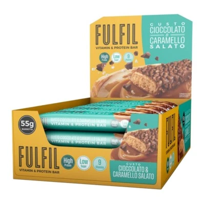 FULFIL Barrette Proteiche Gusto Cioccolato e Caramello Salato gr. 55 x 15