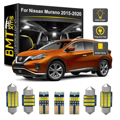6pcs LED Interior Light Bulbs License plate For Nissan Murano 2015-2020 White  Foto 1 de 4