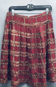 NEU OHNE ETIKETT SCHÖNER ST. JOHN COLLECTION PLISSIERTER TWEED-STRICKROCK GRÖSSE 4 - Bild 1 von 6