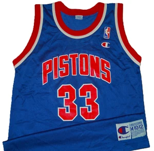 VINTAGE 90's GRANT HILL DETROIT PISTONS NBA CHAMPION ROOKIE JERSEY YOUTH M 10-12 - Picture 1 of 3