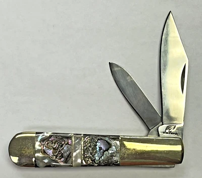 Cuchillo plegable de bolsillo vintage Ocoee River doble hoja púrpura iridiscente #535 Foto 1 de 4