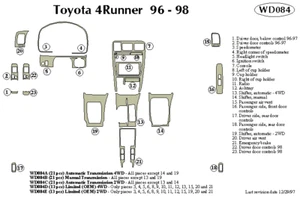 TOYOTA 4 RUNNER 1996 1997 1998 DASH TRIM KIT d - Picture 1 of 1