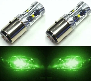 LED 30W BA20d Green Two Bulbs Head Light Off Road Replacement Lamp EO JDM - Picture 1 of 9