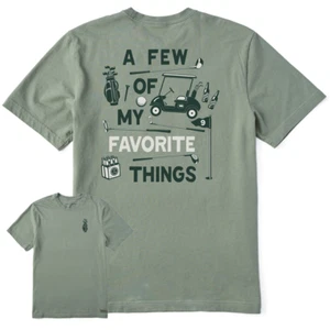 Life is Good. Men's A Few of a Favorite Golf Things Crusher Tee, Moss Green - Picture 1 of 1