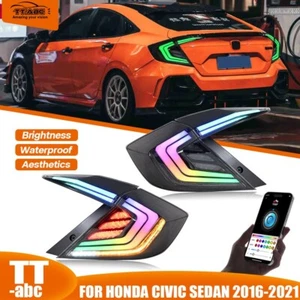 Conjunto de luces traseras LED COLOR RGB para 10ª lámpara trasera Honda Civic Sedán 2016-2021 - Imagen 1 de 23
