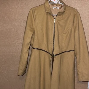Rafunla Dress Jacket Long Zip Detacheable Bottom Over Coat Costume Cape XXXL Tan - Picture 1 of 11