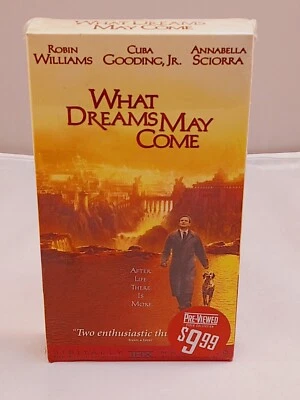 What Dreams May Come (VHS, 1999) Blockbuster Video Sticker On Tape Rare!! - Image 1 of 4
