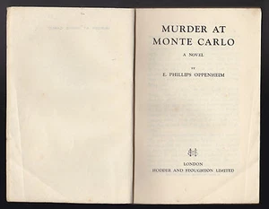 E Phillips Oppenheim - Murder at Monte Carlo - Proof 1933, George Locke - Scarce - Picture 1 of 4