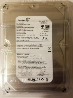 Seagate ST3400620NS PN: 9BL144-268 FW 3.AEG WU SATA 3.5" 400GB HD DC 07297 - Image 1 of 3