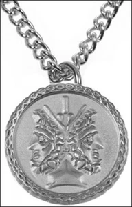 Collana con ciondolo Giano 2 lati con catenina in argento placcato simbolo Giano - Foto 1 di 1