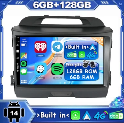 Autoradio Per Kia Sportage 3 2010-2016 GPS Android 14 Car Play Navi DSP DAB+QLED - Immagine 1 di 4