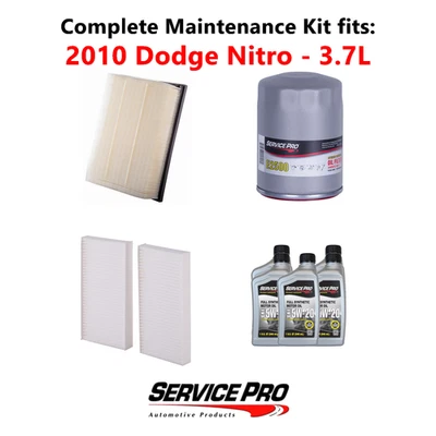 2010 Dodge Nitro 3.7L Complete Cabin, Air & Oil Filter Kit (5W-20) — 第 1/4 张图片
