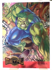 1995 Marvel Metal Hulk Gold Blaster #5 Insert Trading Card RAW NM-M - Bild 1 von 14