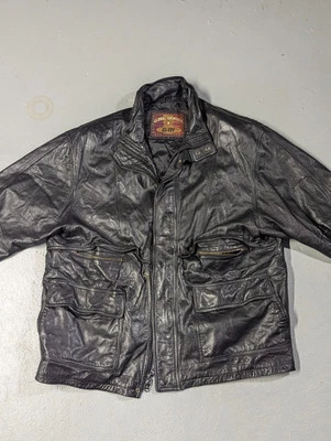 GLOBIAL IDENTIY GIII 2X 100% LEATHER Jacket ZIP FRONT BLack Utility - Image 1 of 4