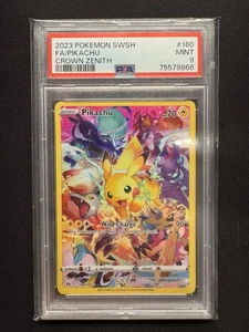 Pikachu 160/159 Sword & Shield Crown Zenith Full Art Secret Rare PSA 9 - Picture 1 of 2
