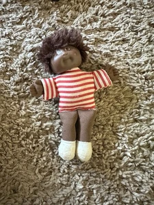 Vintage Mini Cabbage Patch Kid African Amer. Boy-Rudy w/Striped Shirt - Picture 1 of 1