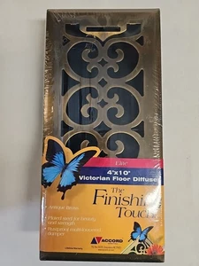 Elite Finishing Touch Victorian Floor Diffuser 4x10 Brass Gold Tone - Picture 1 of 4