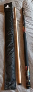 PowerGlide Psychedelic Pool Cue 57" with Soft Padded Sleeve Used Maple Wood - Picture 1 of 13