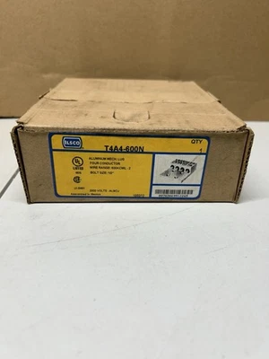 NEW OPEN BOX Ilsco T4A4-600N Aluminum Mechanical Lug, 4 Conductor - Image 1 of 2