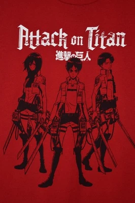 Attack on Titan RIPPLE JUNCTION Camiseta Roja Unisex GRANDE Camiseta Manga Corta Foto 1 de 4