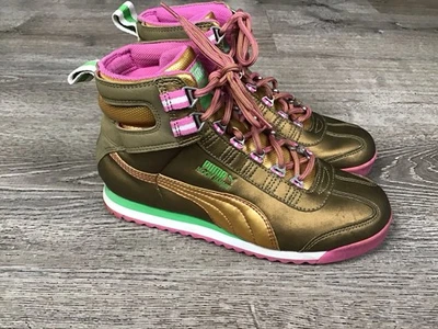 Puma Womens Moon US Size 8 Jammie GOLD Sneakers Hi Top Shoes Vintage Rare 346257 - Image 1 of 4