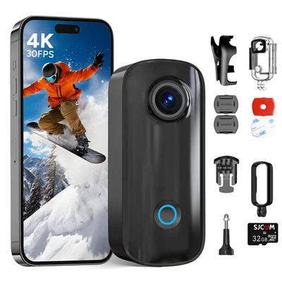 SJCAM C100+ Action Camera 32GB HD 4K Wifi Sports Waterproof Mini Thumb Camcorder - Image 1 of 4