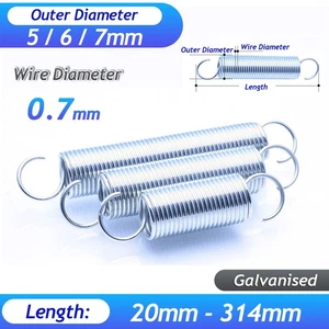 Wire Dia 0.7mm Expansion Spring Galvanized Tension Extension Extending Springs - Picture 1 of 83