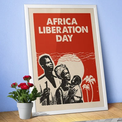 Africa Liberation Day poster, 1960s Soviet art — USSR Vintage Anti Colonial - Image 1 of 4