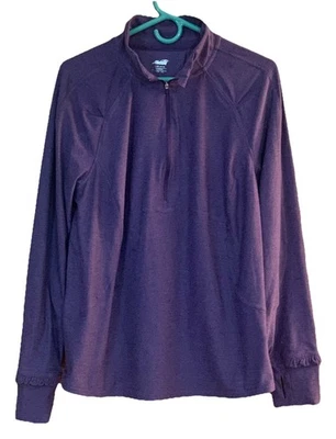 Camisa Pullover Avia Púrpura Manga Larga 1/3 Cremallera Cuello Simulado Talla XL (16-18) Para Mujer Foto 1 de 4
