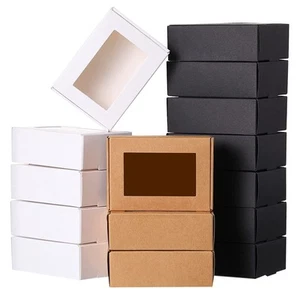 150 Pcs Kraft Box with Window Present Packaging Box Treat Box for Soap2813 - Picture 1 of 7