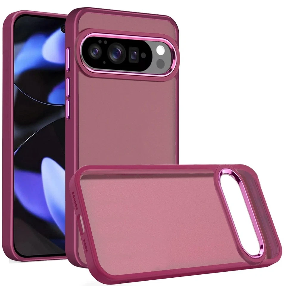 For Google Pixel 10/10 Pro Case w/ Metallic Buttons Raised Edge + Tempered Glass - Image 1 of 1