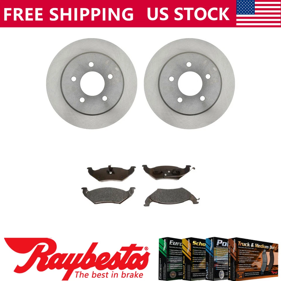 Juego de rotores de freno traseros + pastillas de freno metálicas para Plymouth Grand Voyager 1997-1999 Foto 1 de 4