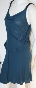 Poleci pretty teal blue navy velvet straps cocktail Dress NEW sz S small - Picture 1 of 1