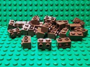 ** Lote de 25 quilates ** Lego NUEVO marrón rojizo 1 x 2 con 2 pernos en ladrillos laterales - Imagen 1 de 1