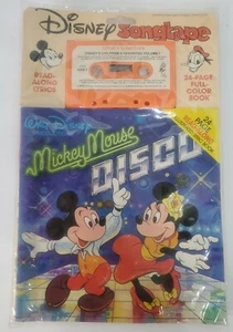 RARE Vintage Walt Disney Mickey Mouse Disco Read Along Book & cassette - SEALED - Picture 1 of 12