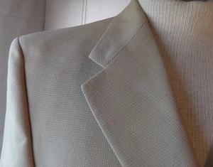 Herren Blazer Sport Mantel Anzug Sakko Murano Italy 42R Beige 3 Knöpfe Ohne Schlitz Wolle - Bild 1 von 7