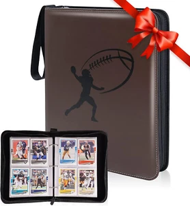 400 Card Pocket Binder with Strap 4 Pocket Trading Cards Album Folder, Football - Picture 1 of 23