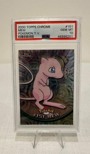 2000 Topps Chrome Series 2 Pokemon Mew Card #151 PSA 10