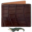 Brown Men's Luxury Crocodile Skin Bifold Wallet RFID Blocking Christmas Gift