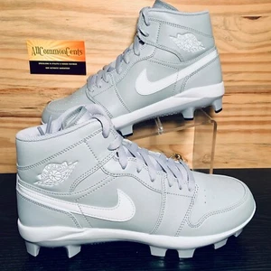 Nike Air Jordan 1 Retro MCS Baseball Cleats Men's Size 12 Gray RARE AV5354-003 - Picture 1 of 10