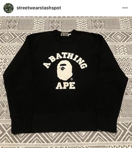 A Bathing Ape Bape College Logo Crewneck Size Large - Picture 1 of 8