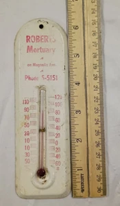 Vintage Roberts Mortuary Funeral Home Metal Thermometer - Advertising Tennessee - Picture 1 of 7