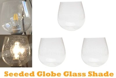 3 Pk Seeded Glass Clear Globe Shade for Light Fixture Pendant Ceiling Chandelier - Image 1 of 4