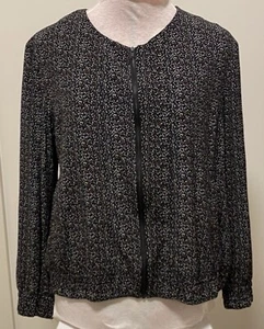 VERONIKA MAINE Zippered Soft Jacket | 16 | Multicolour Print, Lined, Pockets - Picture 1 of 16
